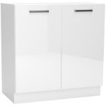 Meuble bas de cuisine avec 2 portes coloris blanc - longueur 80 x profondeur 44, 60 x hauteur 82 cm