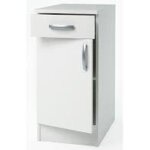 Meuble bas de cuisine coloris blanc - dim : 40, 1 x 85 x 60 cm - pegane -