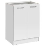 Meuble bas de cuisine eco blanc 2 portes l 60 cm Meuble bas de cuisine eco blanc 2 portes l 60 cm