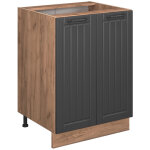 Meuble bas de cuisine fame - line, gris fonc�, 60cm sans pt, vicco