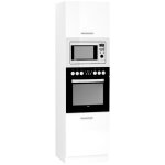 Meuble bas de cuisine pour four avec 2 portes blanc - longueur 60 x profondeur 56 x hauteur 213 cm