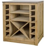 Meuble bas de cuisine range - bouteilles champ�tre