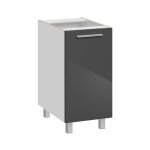 Meuble bas de cuisine  salma  - gris graphite / blanc - l 40 x h 81 cm - livraison gratuite