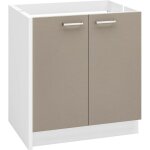 Moderna - meuble bas onelia 77 cm mlamin 16mm argile + 1 jambage, emplacement lave - vaisselle