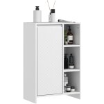 Homcom - meuble bas salle de bain design contemporain porte tagre 3 niches blanc