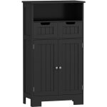 Kleankin - meuble bas de salle de bain multi - rangements grande niche 2 tiroirs placard double porte ...