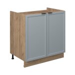Meuble bas sous - �vier fame - line, bleu clair - gris, 80 cm sans plan de travail vicco
