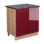 Meuble bas sous - évier fame - line, rouge bordeaux haute brillance, 80 cm, pt anthracite vicco Meuble bas sous - évier fame - line, rouge bordeaux haute brillance, 80 cm, pt anthracite vicco