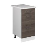 Meuble bas universel r - line, gris, 40 cm avec tiroirs, vicco