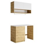 Vente - unique - meubles de buanderie pour machine � laver avec plan de travail - l122 cm - blanc et ...