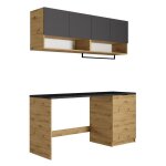 Vente - unique - meubles de buanderie pour machine � laver avec plan de travail - l182 cm - anthracite ...