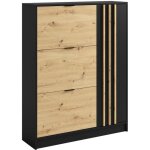 Vente - unique - meuble à chaussures avec 1 porte et 3 compartiments abattants - naturel et noir - janakia ... Vente - unique - meuble à chaussures avec 1 porte et 3 compartiments abattants - naturel et noir - janakia ...