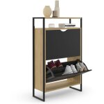 Idmarket - meuble  chaussures 12 paires boston 2 portes avec tagre suprieure design industriel
