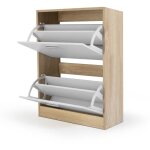 Idmarket - meuble � chaussures 12 paires klark imitation h�tre 2 portes blanches