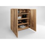 Deco in paris - meuble � chaussures 2 portes et 4 tiroirs en bois baki