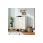Wishdor - meuble � chaussures avec 2 portes dor�es, pieds en m�tal dor�, 4 niveaux de rangement, 75x37x105cm, ...