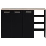 Meuble � chaussures 3 portes et 3 niches - noir et naturel clair - skaido