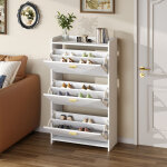 Meuble � chaussures avec 3 portes rabattables, 70x30x120 cm, meuble d'entr�e pour 12 - 18 paires, style ...