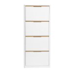 Miliboo - meuble à chaussures 4 portes finition blanc laqué brillant l68 cm kirk Miliboo - meuble à chaussures 4 portes finition blanc laqué brillant l68 cm kirk