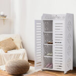 Meuble � chaussures 5 �tag�res, armoire � chaussures d'entr�e 2 portes, conception de motif d�coup�, ...