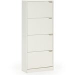 Meuble à chaussures angel, 4 portes, couleur blanche, pour 24 paires Meuble à chaussures angel, 4 portes, couleur blanche, pour 24 paires