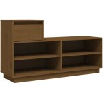 Meuble � chaussures?armoire � chaussures marron miel 110x34x61cm bois de pin massif cfw4214067