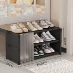 Aafgvc - meuble  chaussures, armoire  chaussures simple anti - poussire  trois niveaux avec rideau ...