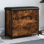 Meuble � chaussures, banc � chaussures, meuble d'entr�e avec tiroir rabattable ch�ne fum� 62x32x56 cm ...