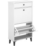 Meuble à chaussures, commode à chaussures coloris blanc - hauteur 110 x longueur 61 x profondeur 25 cm ... Meuble à chaussures, commode à chaussures coloris blanc - hauteur 110 x longueur 61 x profondeur 25 cm ...