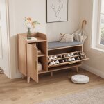 Pergar - meuble  chaussures, dcor bois, panneaux de particules, portes pliantes, deux niveaux de rangement ...