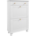 Homcom - meuble � chaussures design - tiroir, 2 portes abattantes - dim. 60 x 23, 5 x 98 cm - poign�es ...