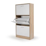 Idmarket - meuble � chaussures 18 paires klark imitation h�tre 3 portes blanches