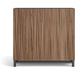 Herdasa, meuble � chaussures en m�lamine, mod�le copenhague, graphite avec portes effet lattes noyer, ...