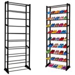 Meuble à chaussures en métal pour 30 paires de chaussures Meuble à chaussures en métal pour 30 paires de chaussures