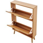 Mophorn - meuble  chaussures avec 2 tiroirs rabattables, organiseur de rangement de chaussures autonome ...