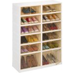 Relaxdays - meuble  chaussures, avec roulettes, pliable, pour 24 paires, hlp : 118 x 86, 5 x 34, 5 cm, ...