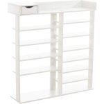 Décoshop26 - meuble à chaussures meuble de rangement avec tiroir et étagères en mdf blanc 100003617 Décoshop26 - meuble à chaussures meuble de rangement avec tiroir et étagères en mdf blanc 100003617