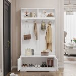 Hauss spole - meuble  chaussures de salon 101. 5x47x183cm, espace de rangement ouvert, armoire de chambre, ...