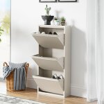 [en. casa] - meuble � chaussures sokndal � 3 tiroirs inclinables blanc cass�