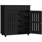 Yaheetech - meuble � chaussures avec tiroir et etag�res r�glables � 4 niveaux en mdf et m�tal pour entr�e ...