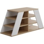 Meuble � chaussures zungri, �tag�re 4 niveaux, 8 - 10 paires, 37, 5x105, 5x50h cm ch�ne brun