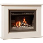 Meuble avec chemine lectrique pour salon, laqu blanc, led multicolore, 1000 et 2000w, tlcommande, ...