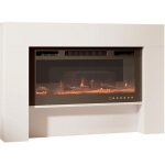 Meuble avec chemine lectrique pour salon, laqu blanc, led multicolore, 1000 et 2000w, tlcommande, ...