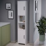 Meuble colonne de cuisine rautrina 180 x 35 x 30 cm blanc [en. casa]