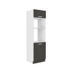 Sans marque - meuble colonne four 2 portes battantes - gris - l 60 x p 57 x h 210 cm - lassen