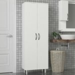 Meuble colonne salle de bains blanc 2 portes h 173, 6 cm jena