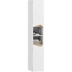 Meuble colonne salle de bain - homcom - 2 portes, compartiments ouverts, �tag�res r�glables - 30 x 34, ...