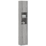 Meuble colonne de salle de bain klasiko 32cm - rangement �l�gant et fonctionnel - ch�ne gris