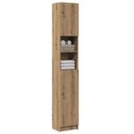 Meuble colonne de salle de bain klasiko 32cm - rangement �l�gant et fonctionnel - marron clair