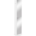 Meuble colonne de salle de bain pivotant avec miroir 6 tagres 36 x 36 x 171 cm blanc